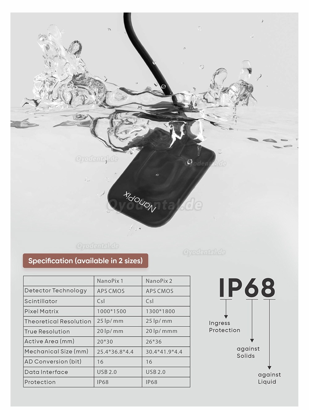 Eighteeth Nanopix Digitaler Zahnmedizinischer Intraoraler RVG-Röntgensensor